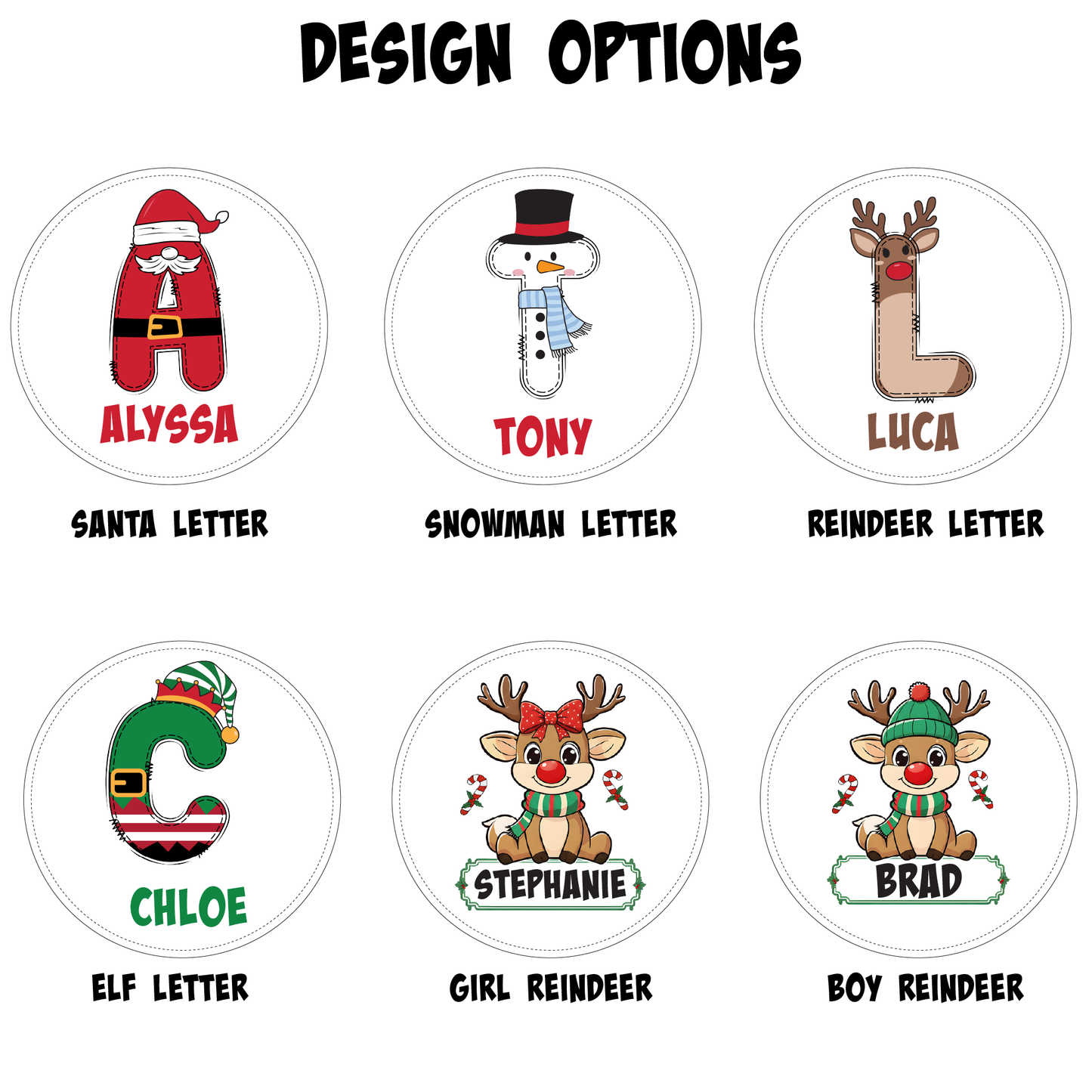 Personalized Holiday Stickers -2" Circle
