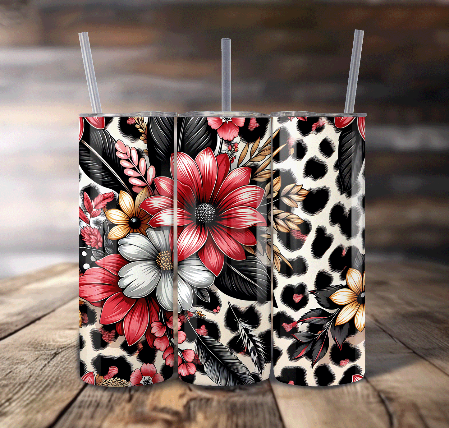 Leopard Wrap For Straight Tumbler-S634