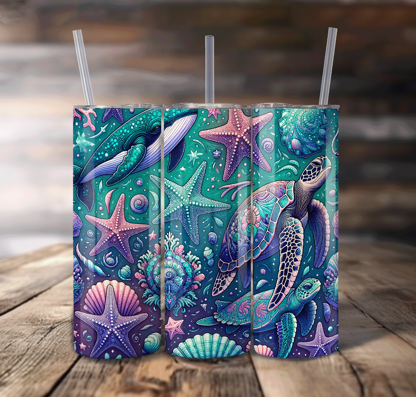 Under The Sea Wrap For Straight Tumbler-S652