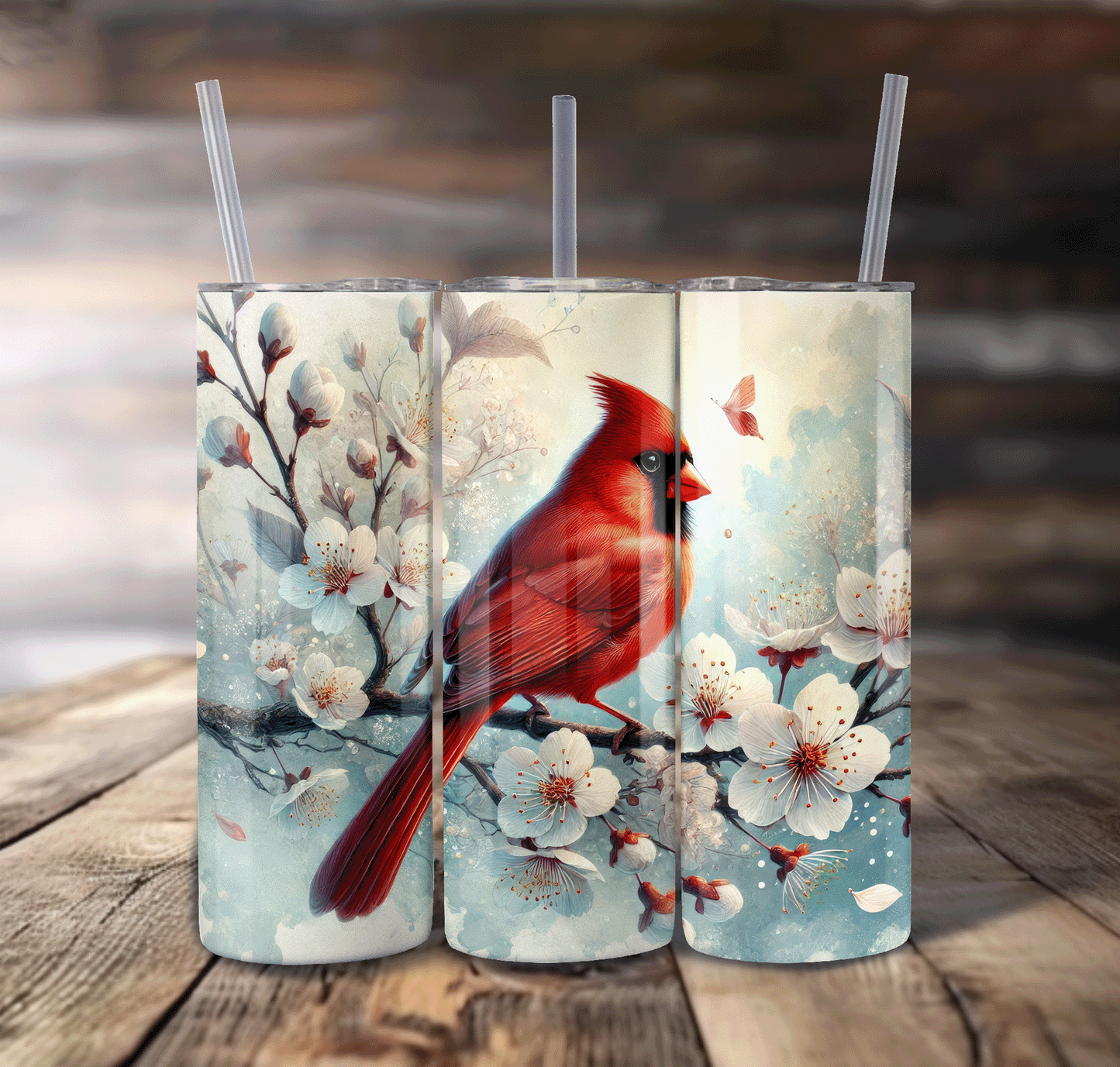 Cardinal Bird Wrap For Straight Tumbler-S669