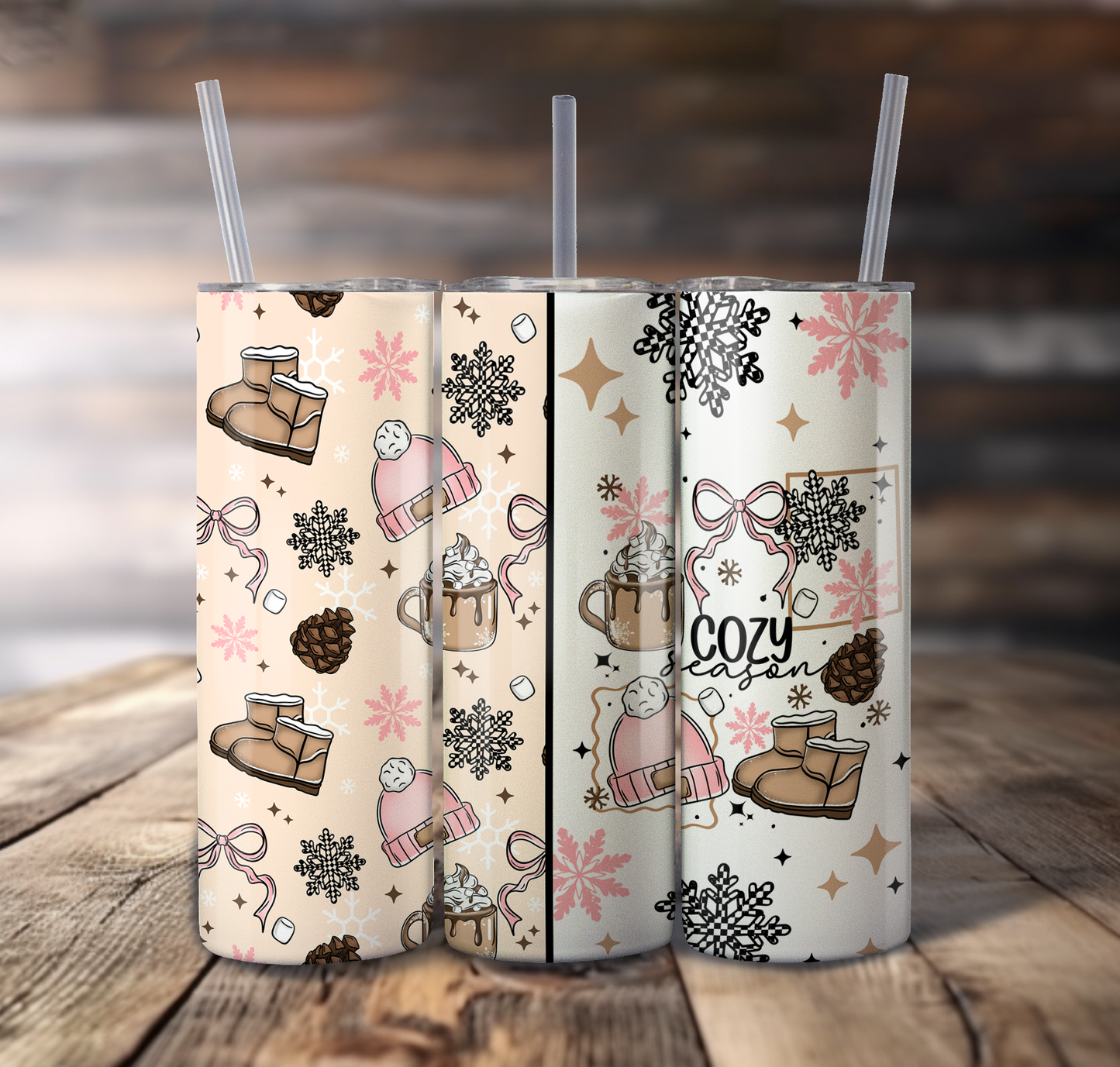 Beanies & Boots Wrap For Straight Tumbler-S713