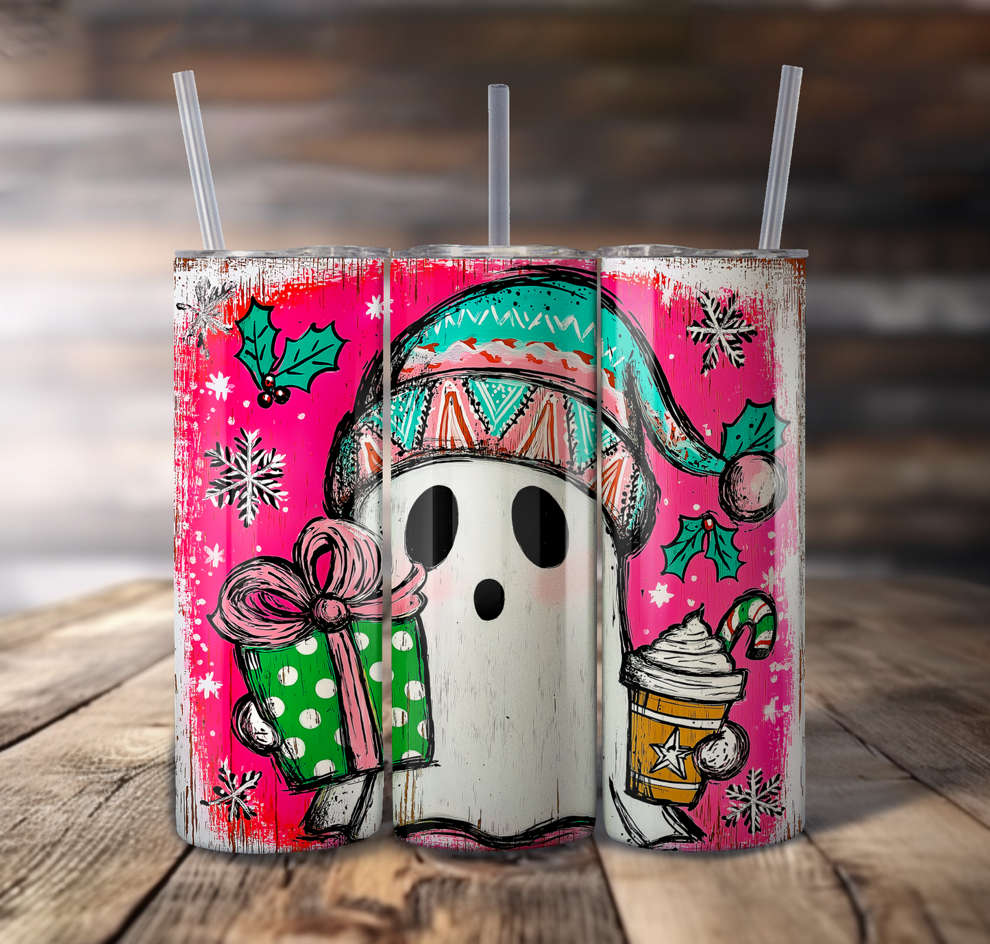 Ghost Wrap For Straight Tumbler-S721