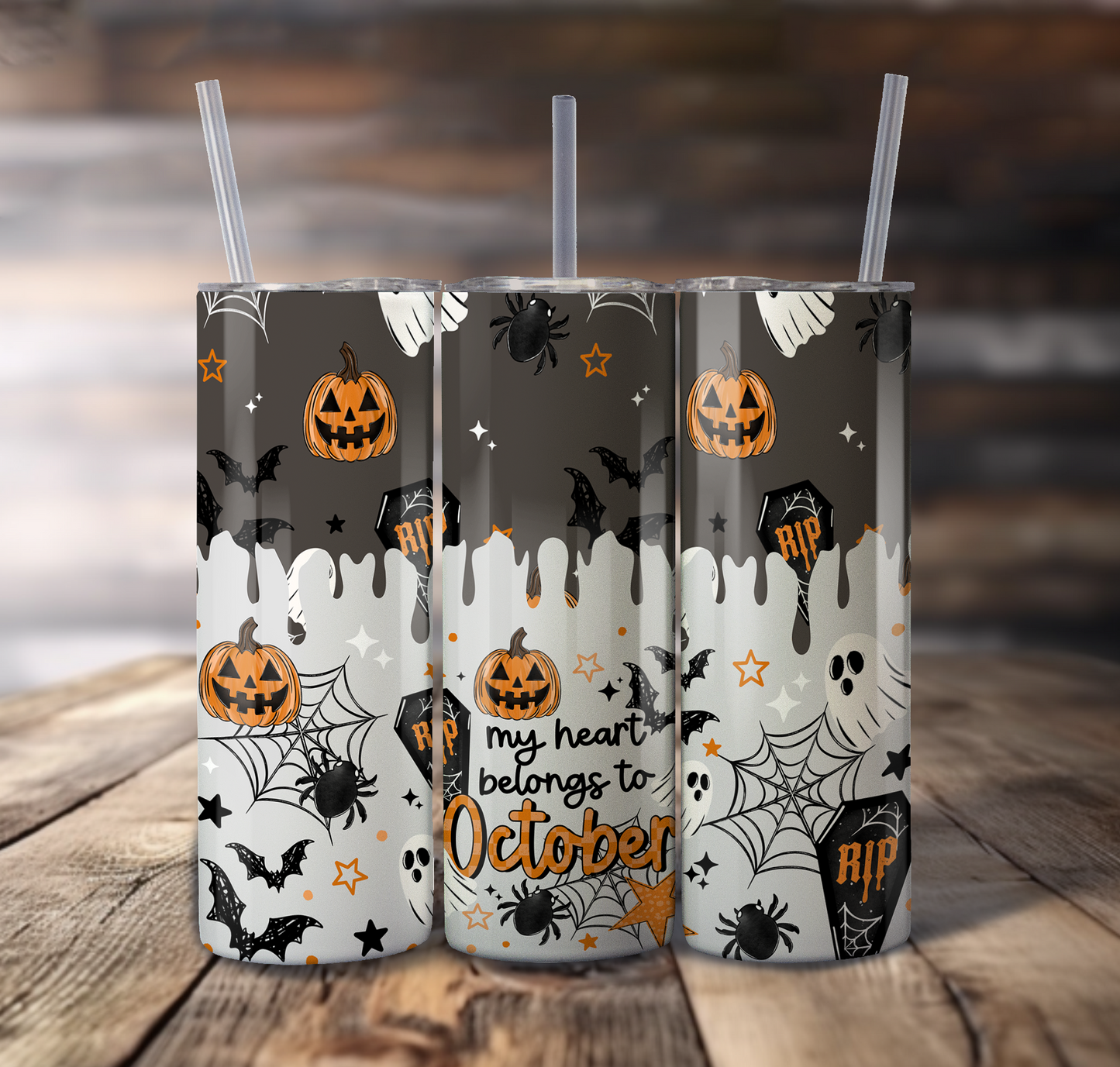 Heart October For Straight Tumbler - S842