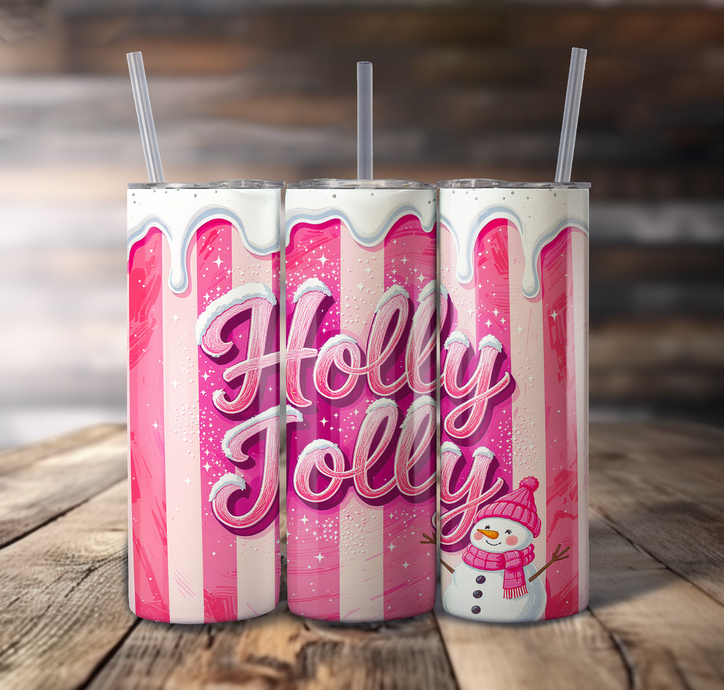 Holly Jolly For Straight Tumbler - S845