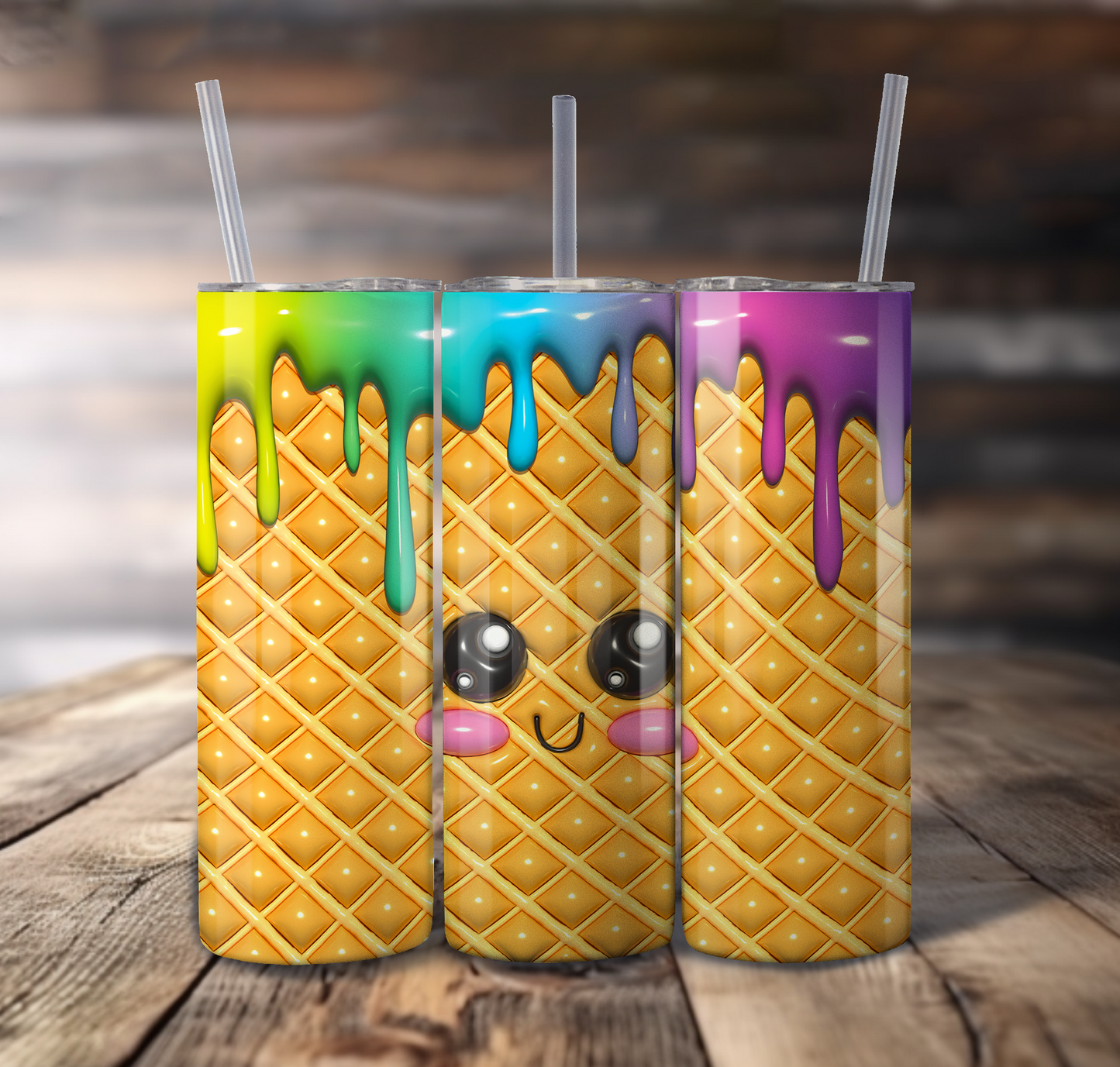 Inflated Ice Cream For Straight Tumbler - S846