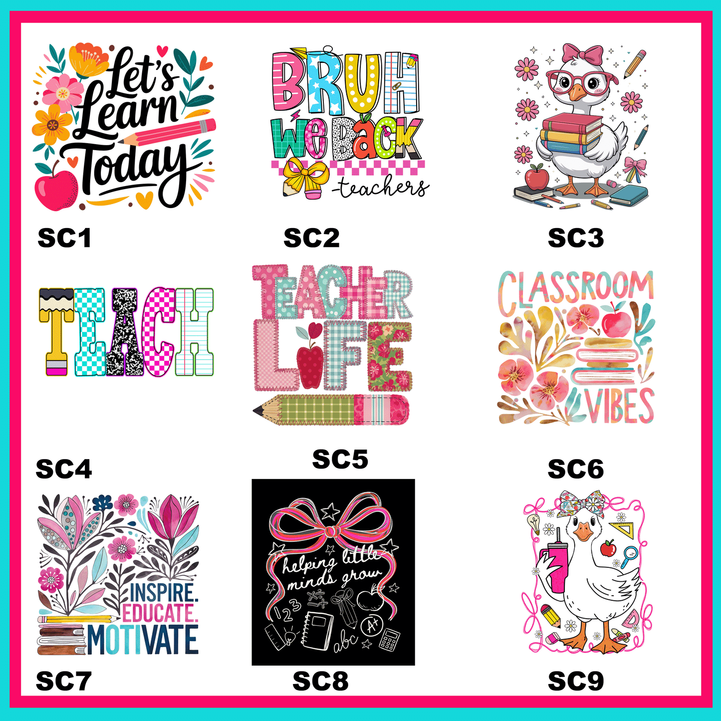 School Is Cool Transfers - For Fabrics