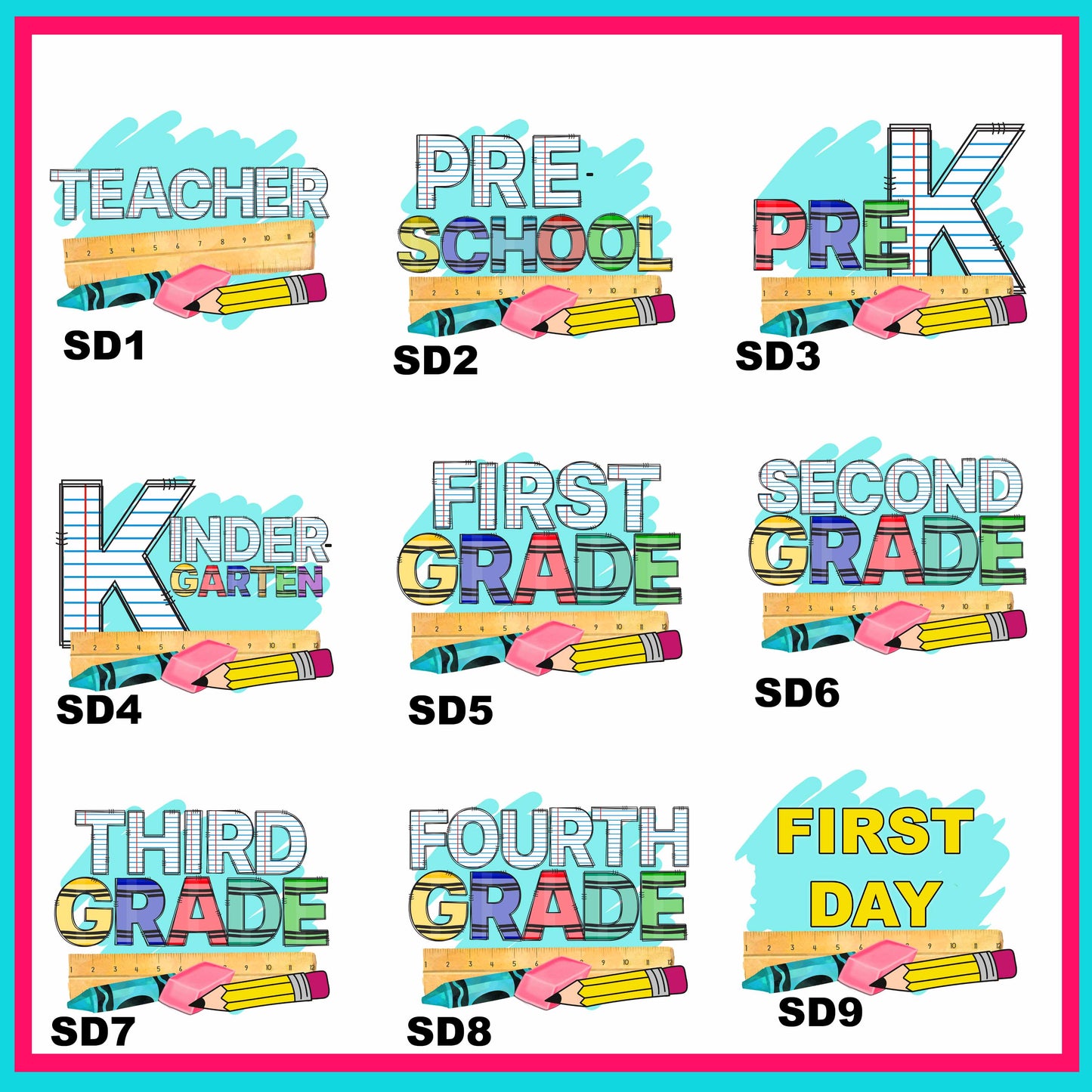 School Days Transfer-For Fabrics