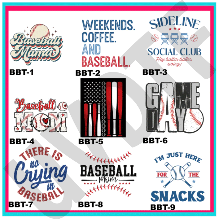 UVDTF Baseball Time Decals -V14