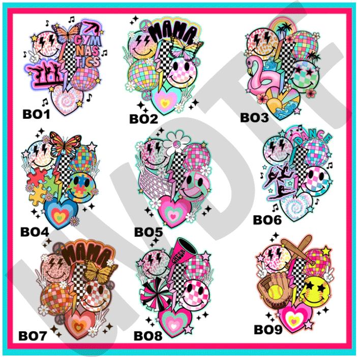 UVDTF Smiley Bolt Decals -U16