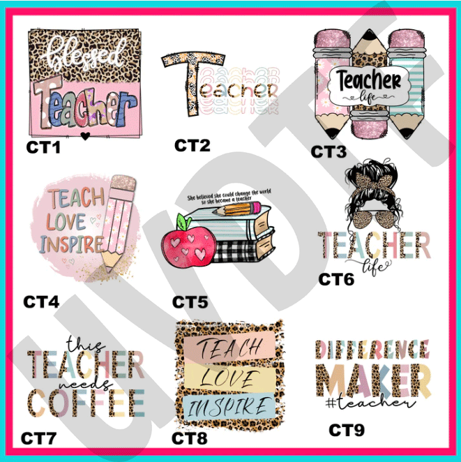 UVDTF Cutey Teacher Decals-U7