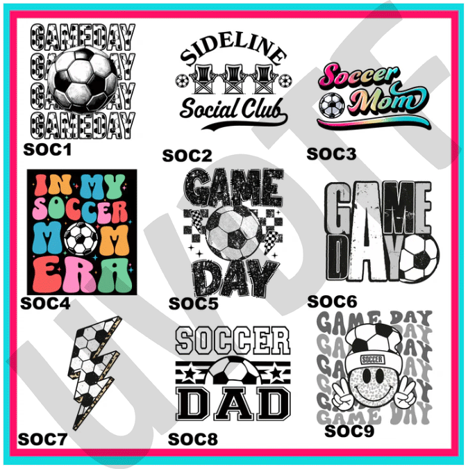 UVDTF Soccer Life Time Decals -V7