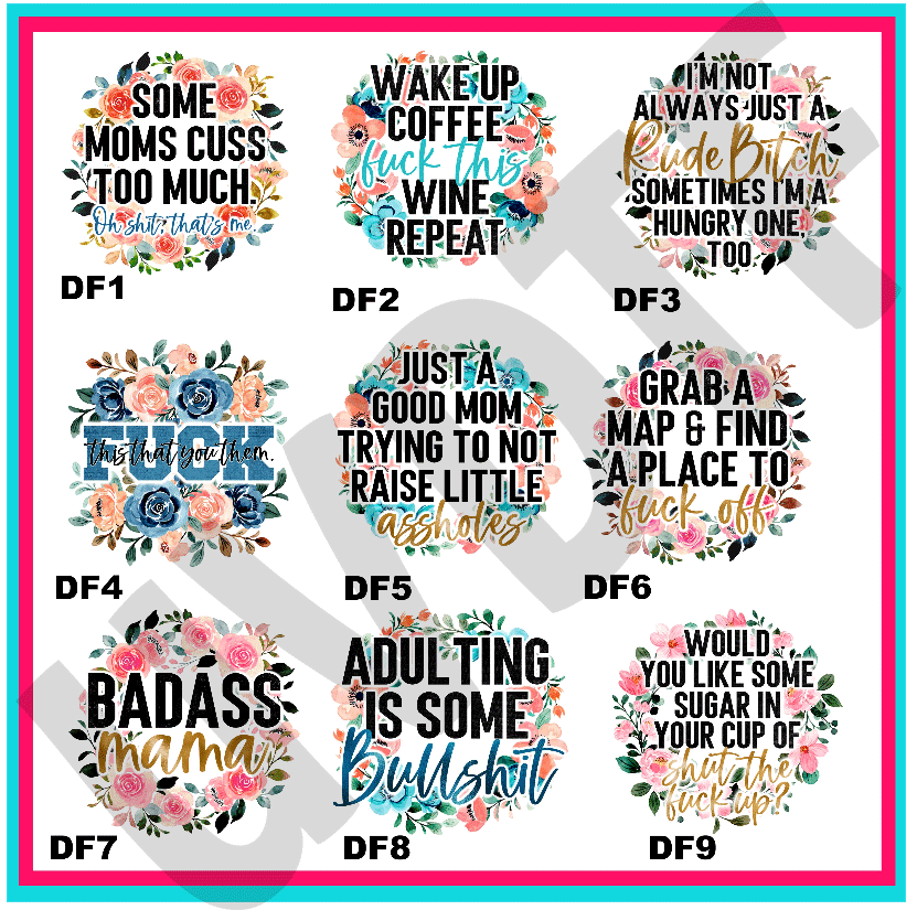 UVDTF Dirty Floral Decals-U21