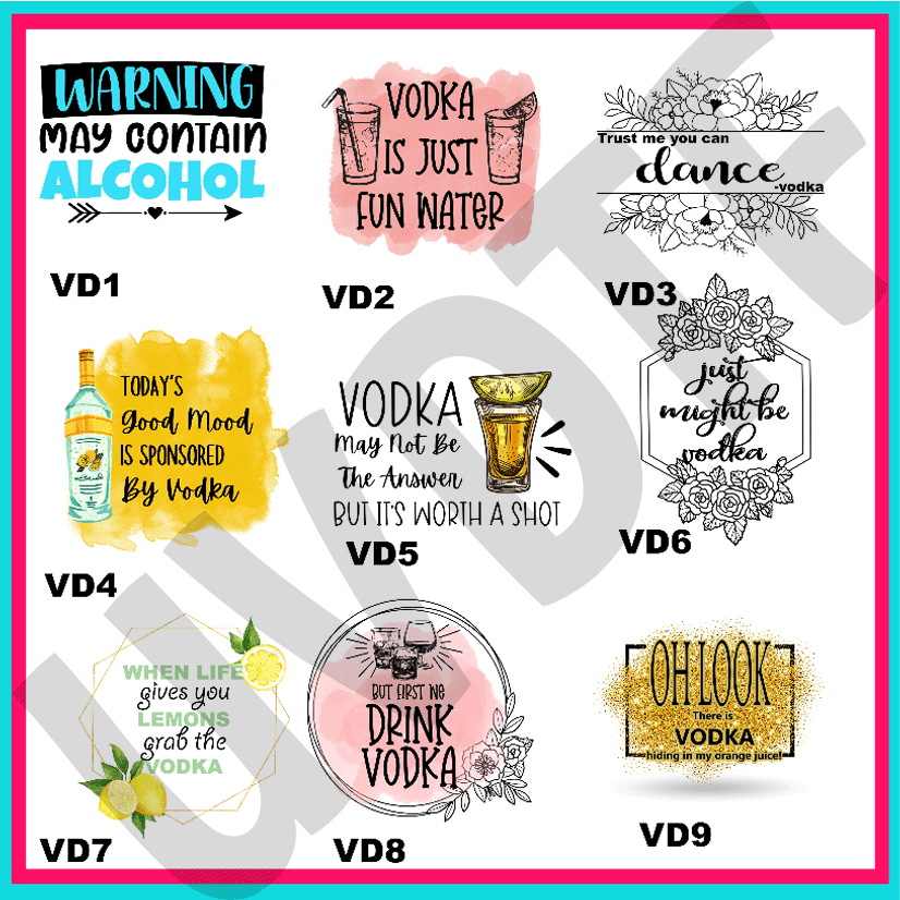 UVDTF Vodka Decals-U5