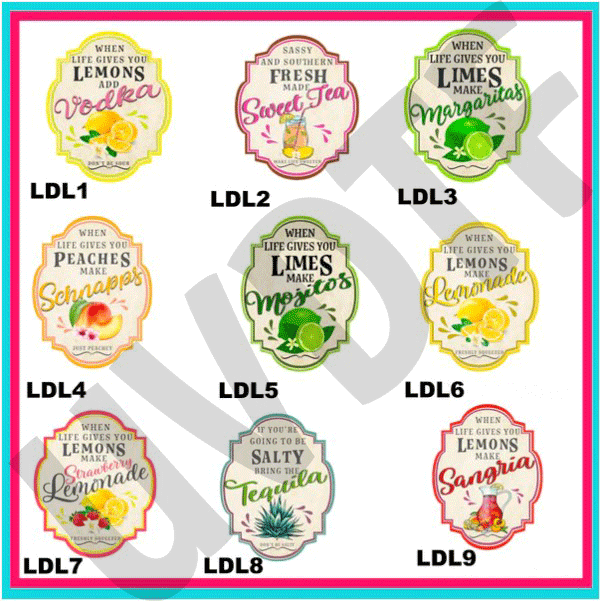 UVDTF Life Drink Labels Decals