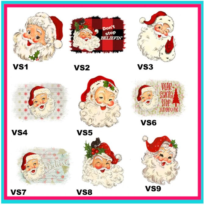 Vintage Santa Transfers- For Fabric