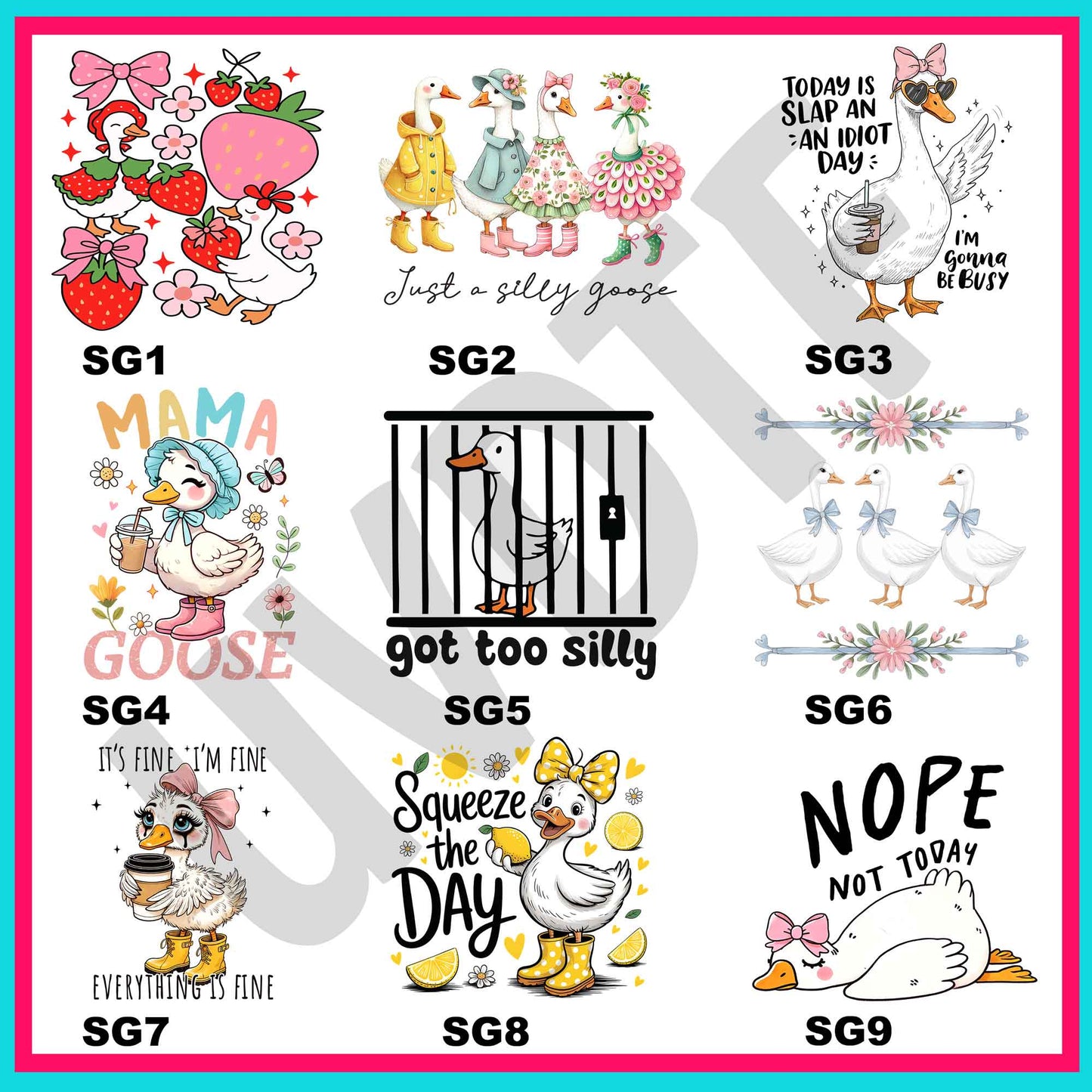 UVDTF Silly Goose Decals-U15