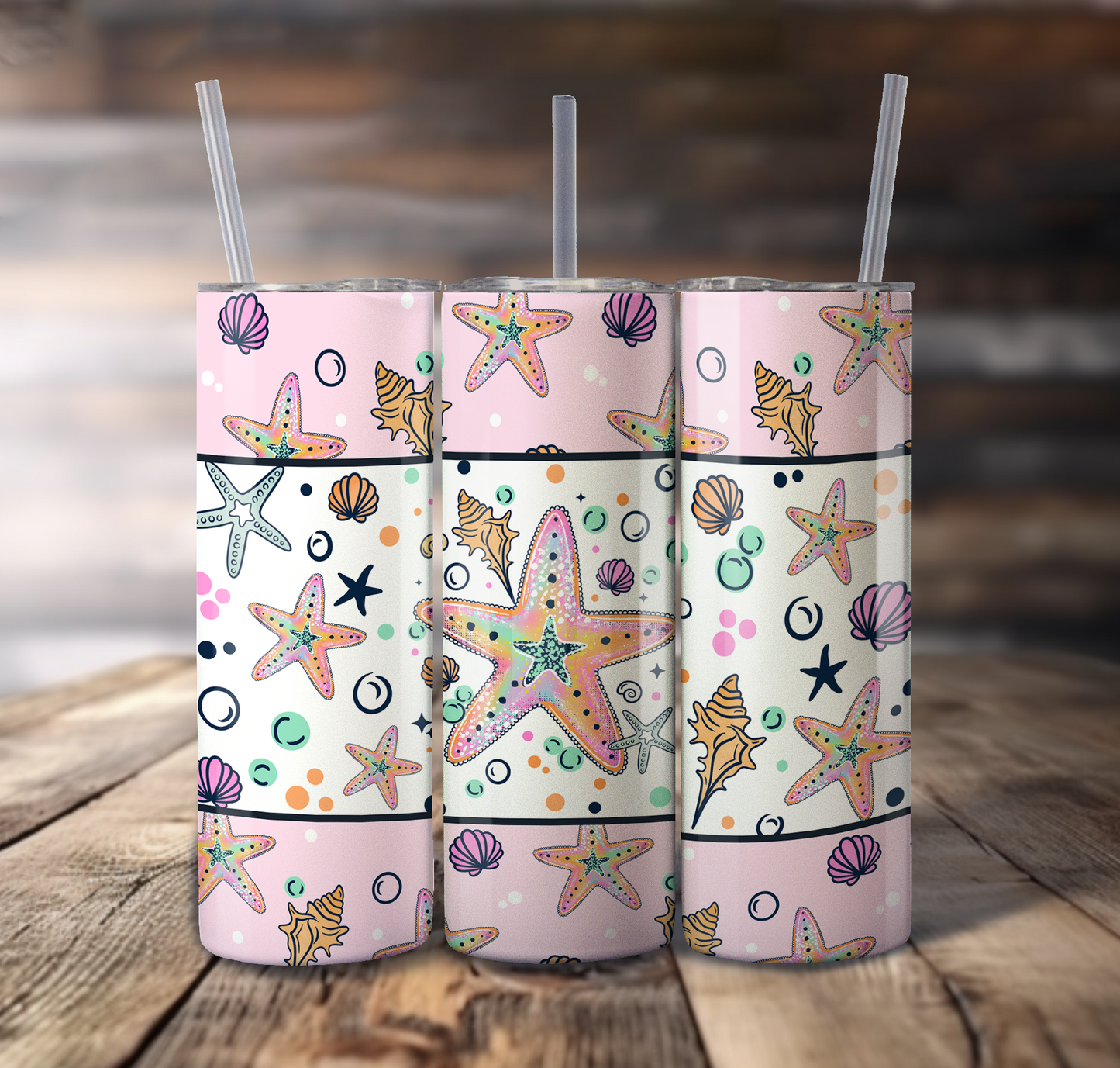 Starfish Wrap For Straight Tumbler - S808