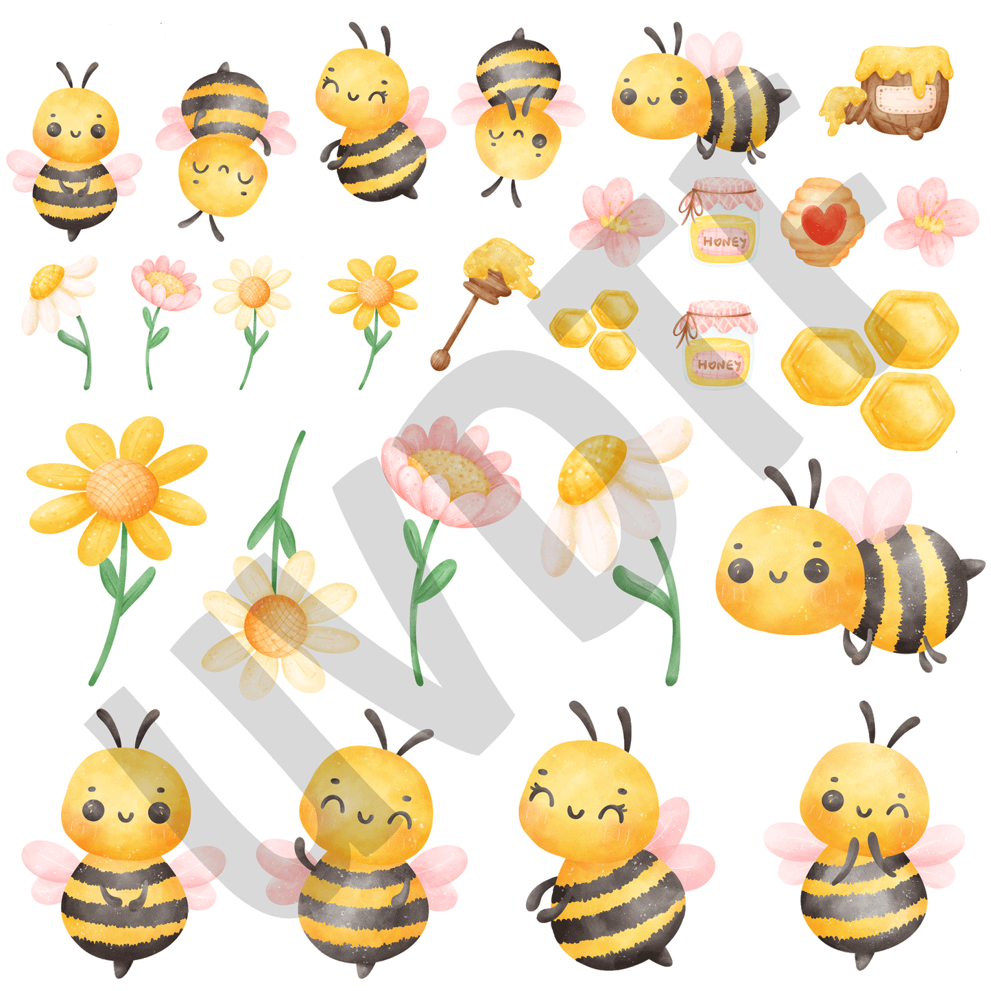 UVDTF Sweet Honey Bee Elements -W20