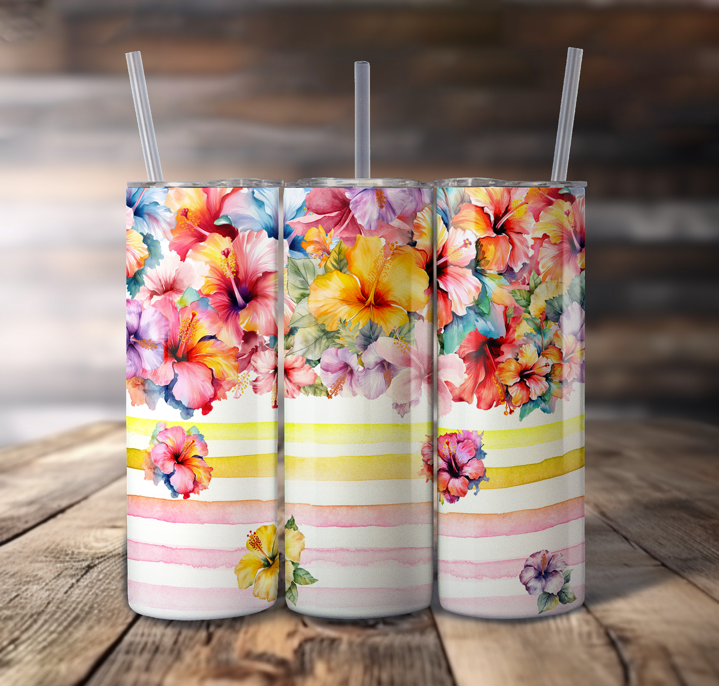 Bright Flowers Wrap For Straight Tumbler-S740