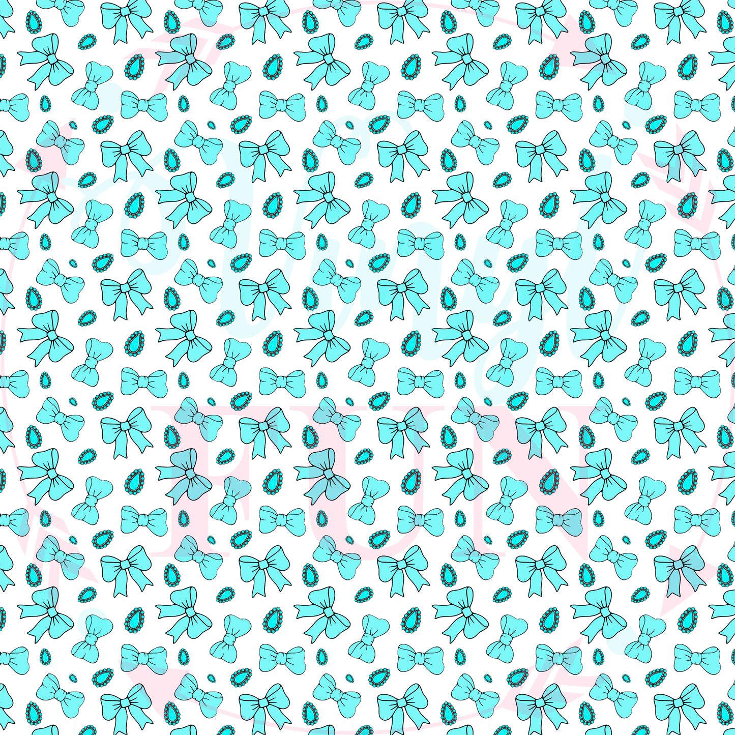 UVDTF Turquoise Bow Elements -W3