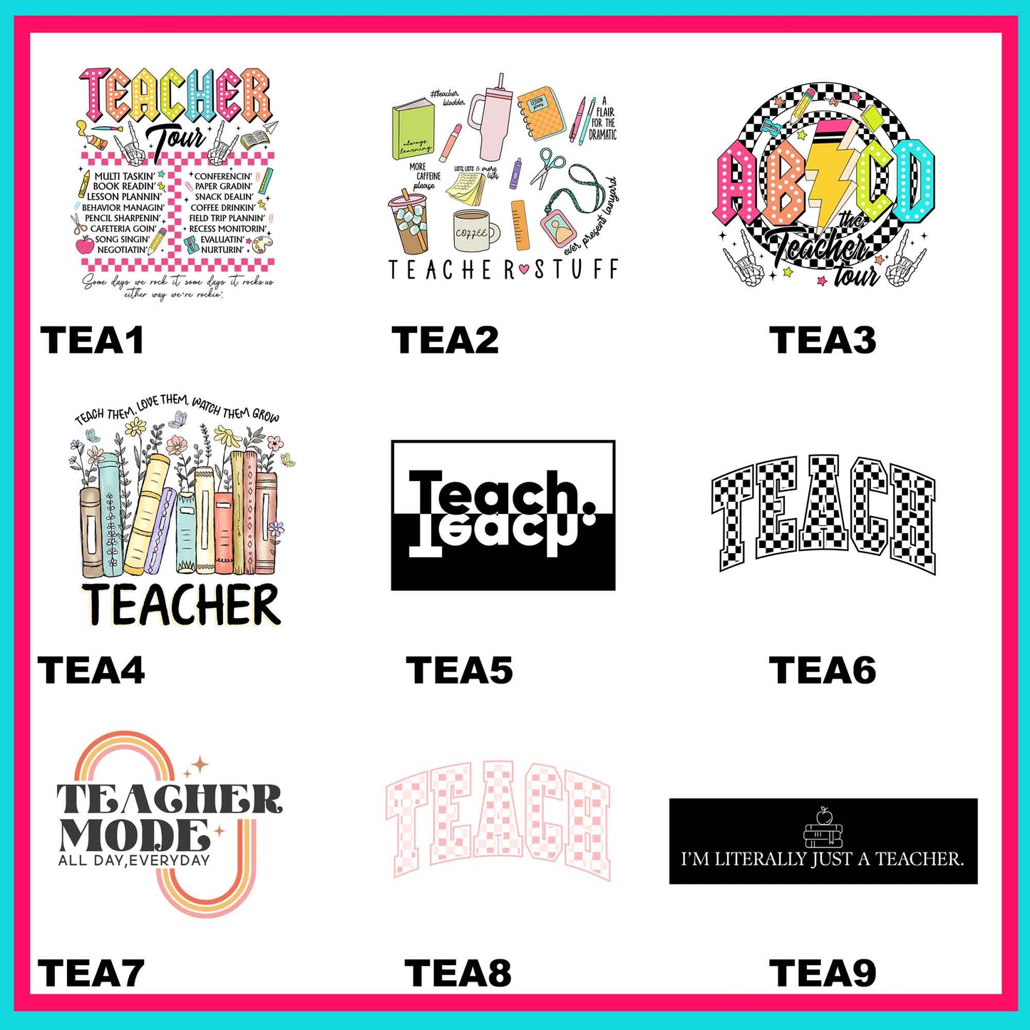 Trendy Teacher Transfers- For Fabrics