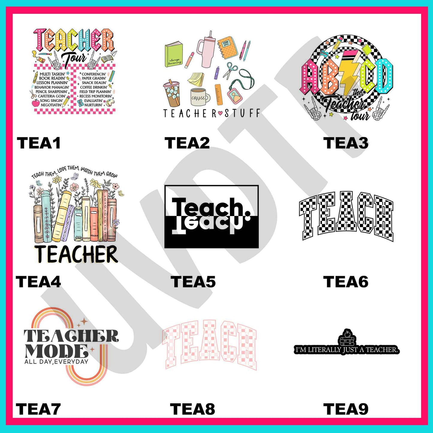 UVDTF Trendy Teacher Decals