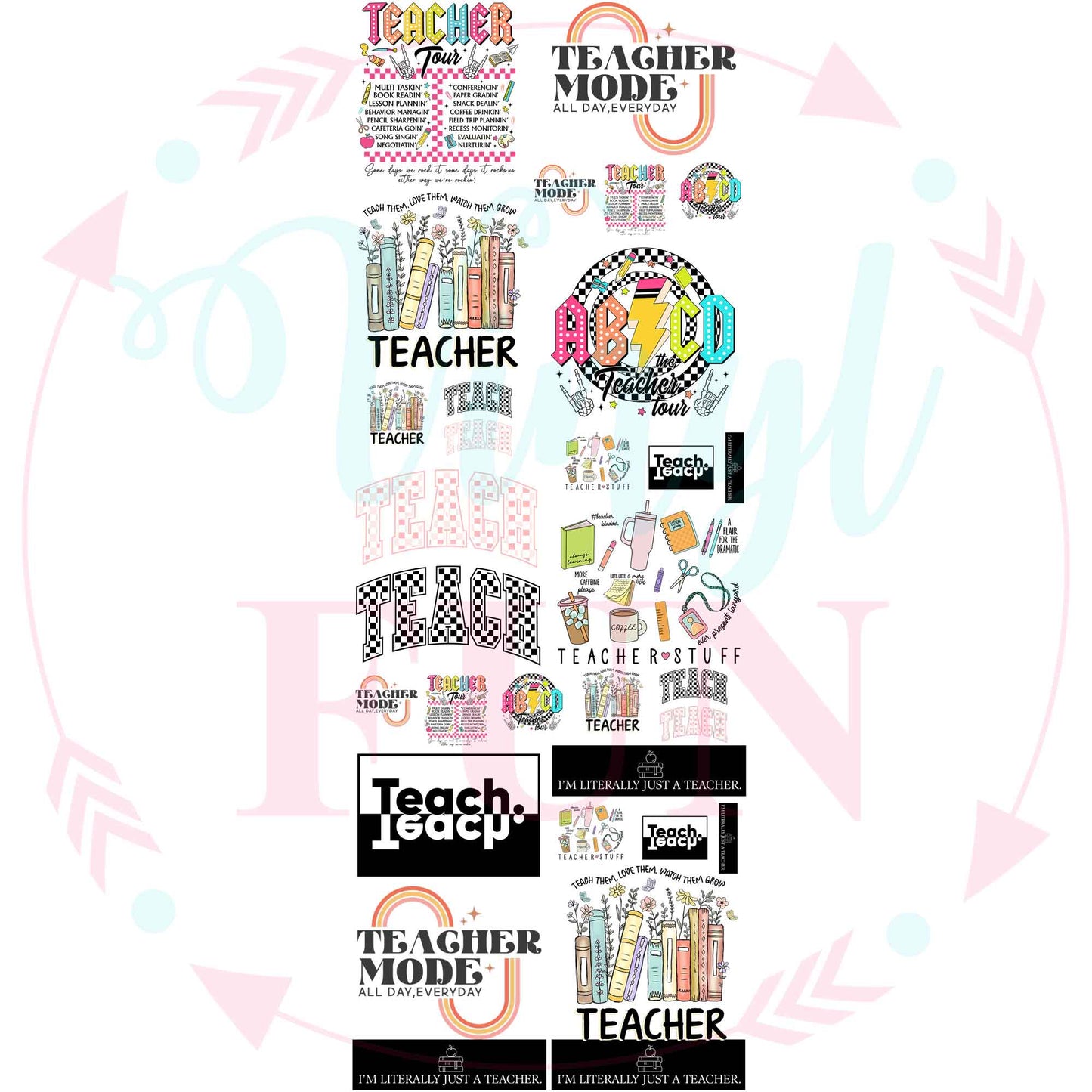 Trendy Teacher Gang Sheet 22"x60"
