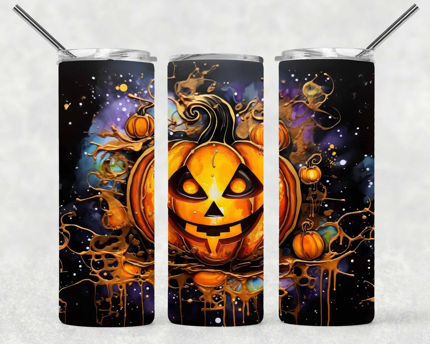 Spooky Pumpkin Wrap For Straight Tumbler-S131