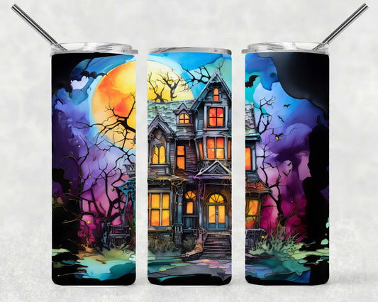 Haunted House Wrap For Straight Tumbler-S132