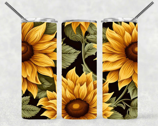 Sunflowers and Vines Wrap For Straight Tumbler-S174