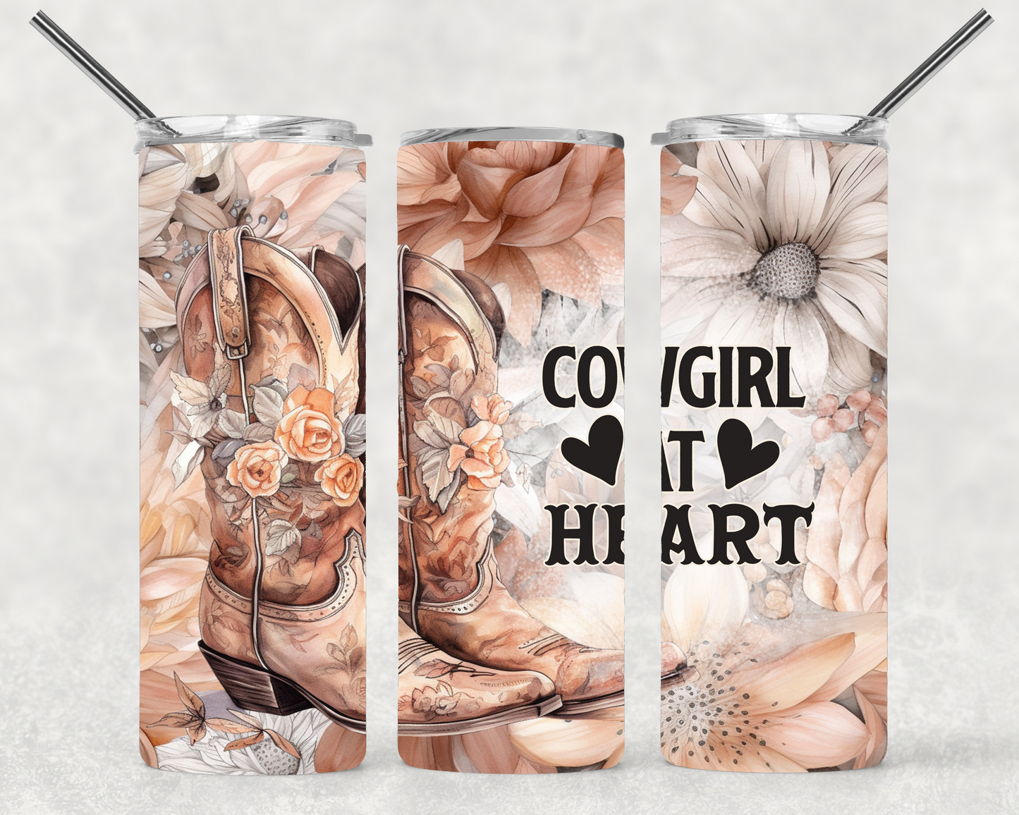 Cowgirl At Heart Wrap For Straight Tumbler-S85
