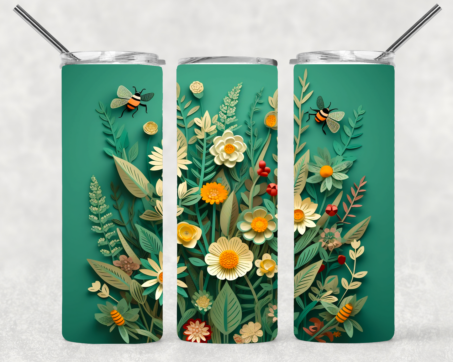 Paper Flowers Wrap For Straight Tumbler-S88