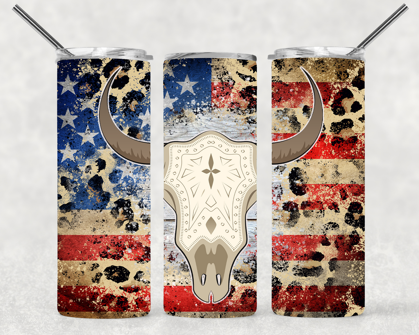 American Steer Wrap For Straight Tumbler-S55