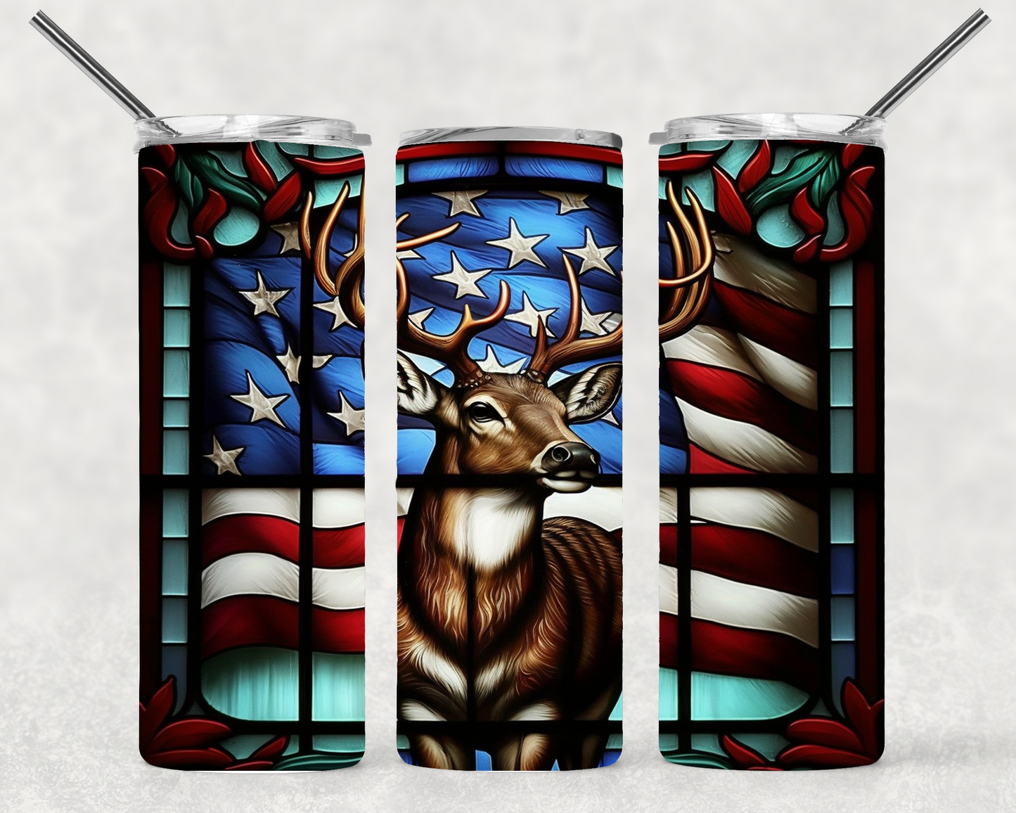 American Deer Wrap For Straight Tumbler-S68