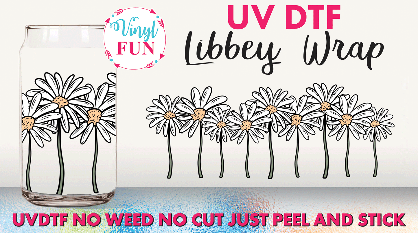 LIzzie Daisies UVDTF Libbey Glass Wrap - UV10