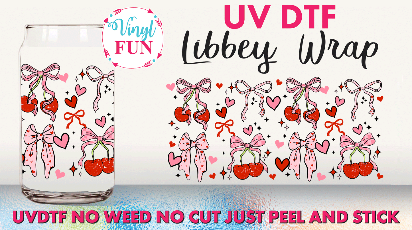 Valentines Bows Libbey Glass Wrap - UV57