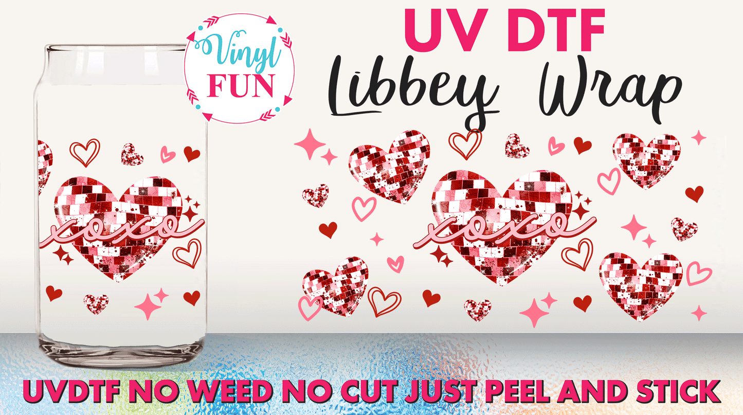 Disco Heart Libbey Glass Wrap - UV39