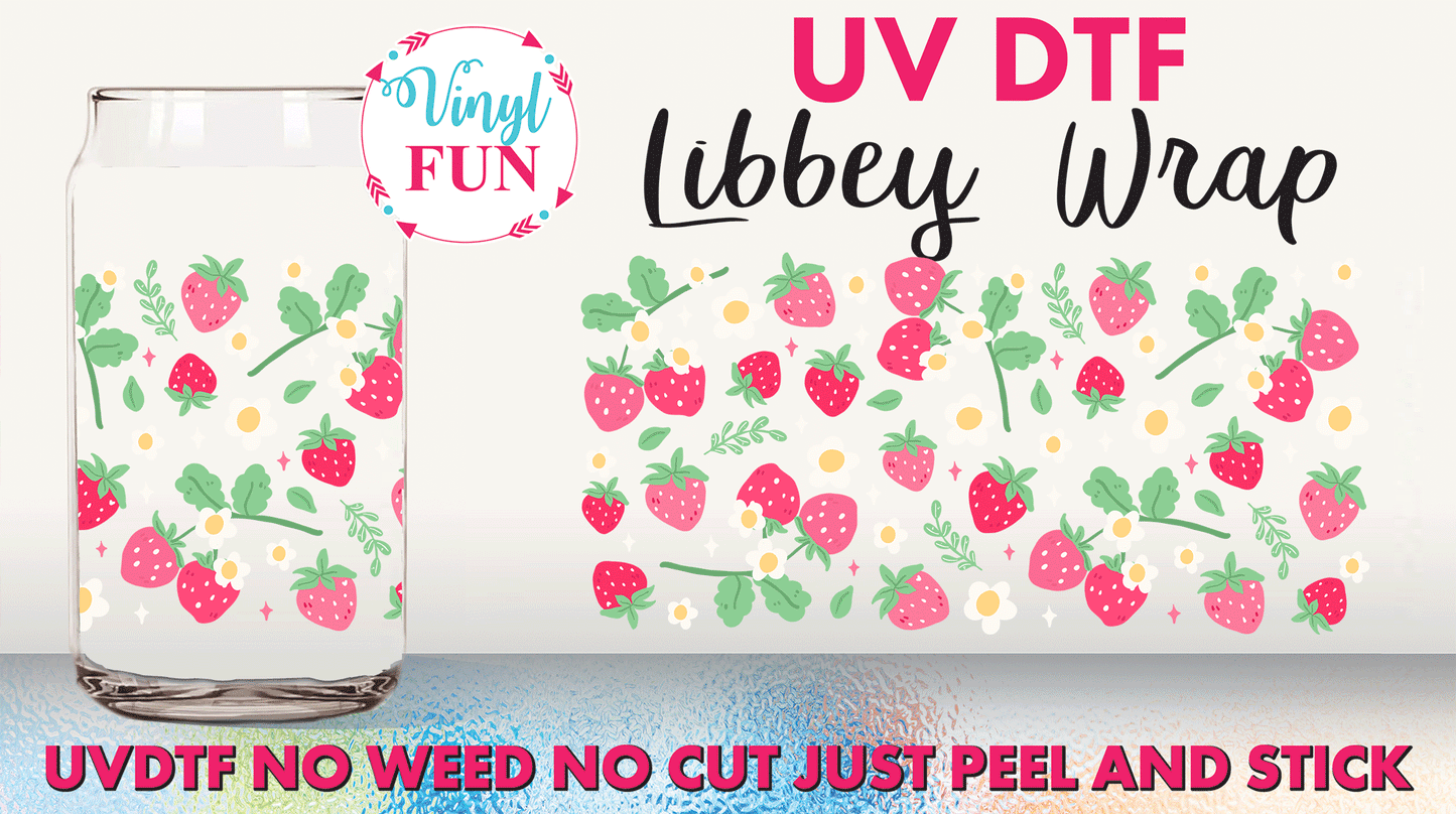 Strawberries UVDTF Libbey Glass Wrap - UV152