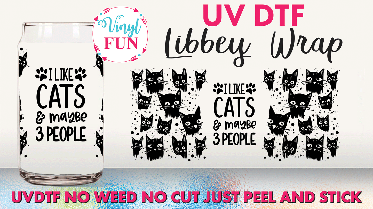 Cats UVDTF Libbey Glass Wrap - UV176
