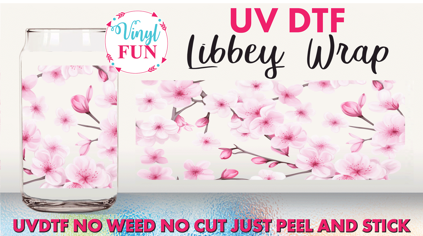 Cherry Blossom UVDTF Libbey Glass Wrap - UV192