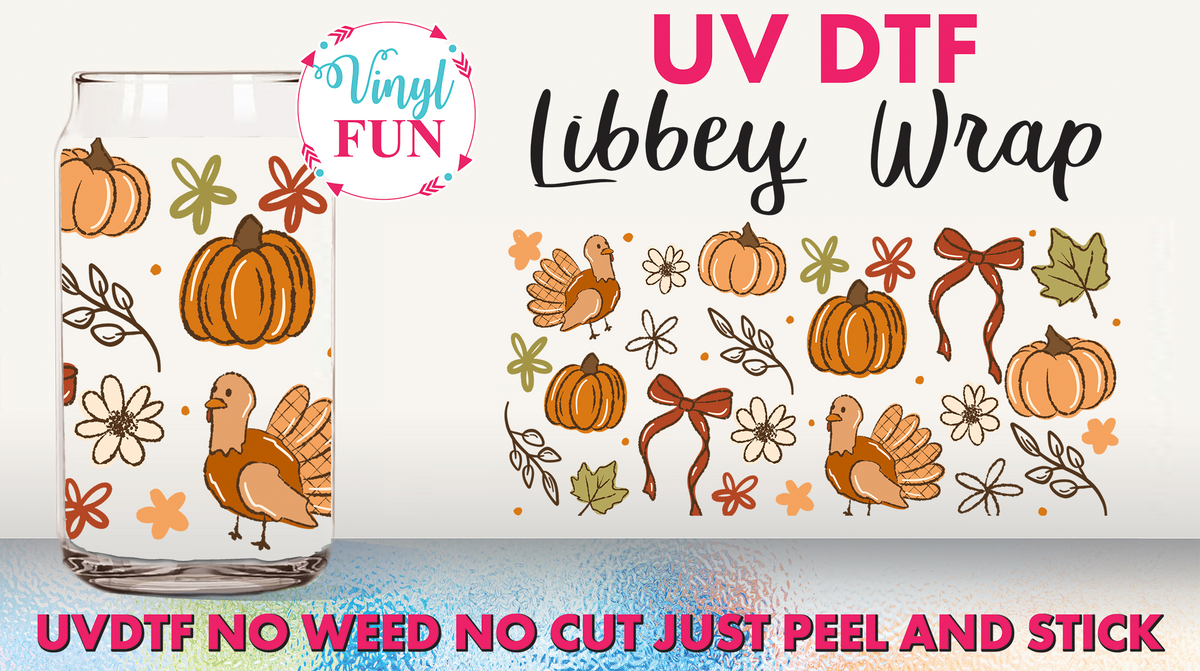 Turkey Doodles Libbey Glass Wrap - UV210