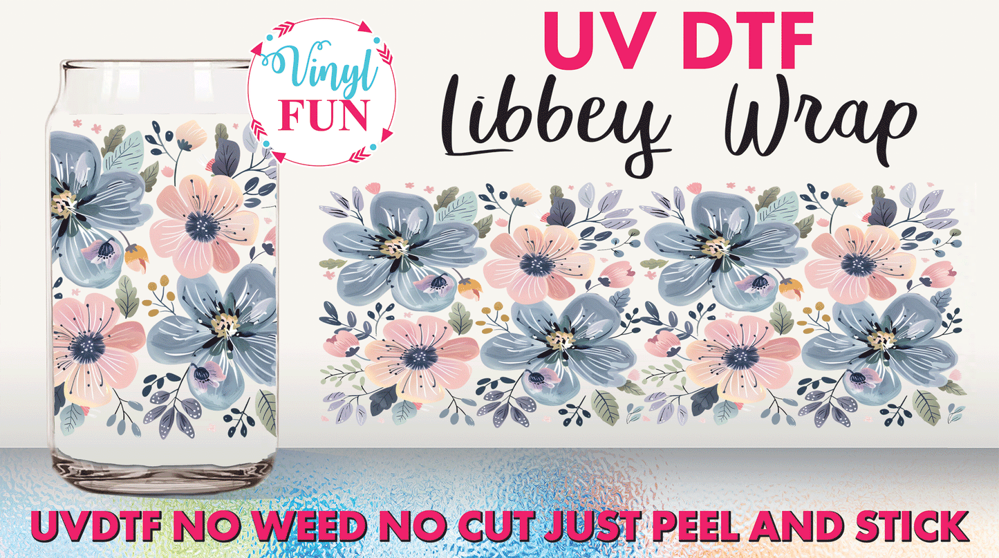 Fun Floral UVDTF Libbey Glass Wrap - UV231