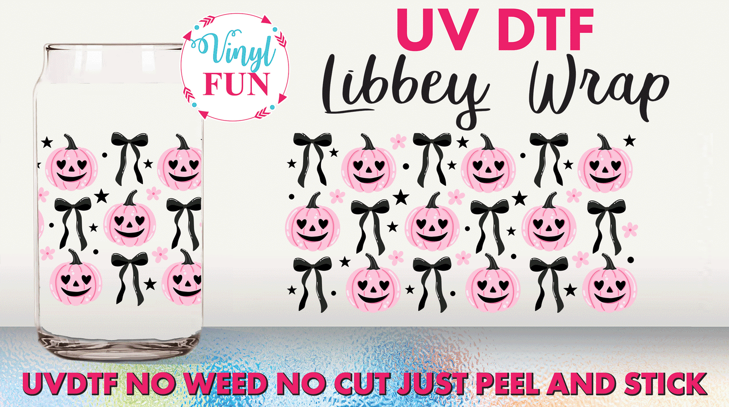 Pink Pumpkins UVDTF Libbey Glass Wrap - UV252