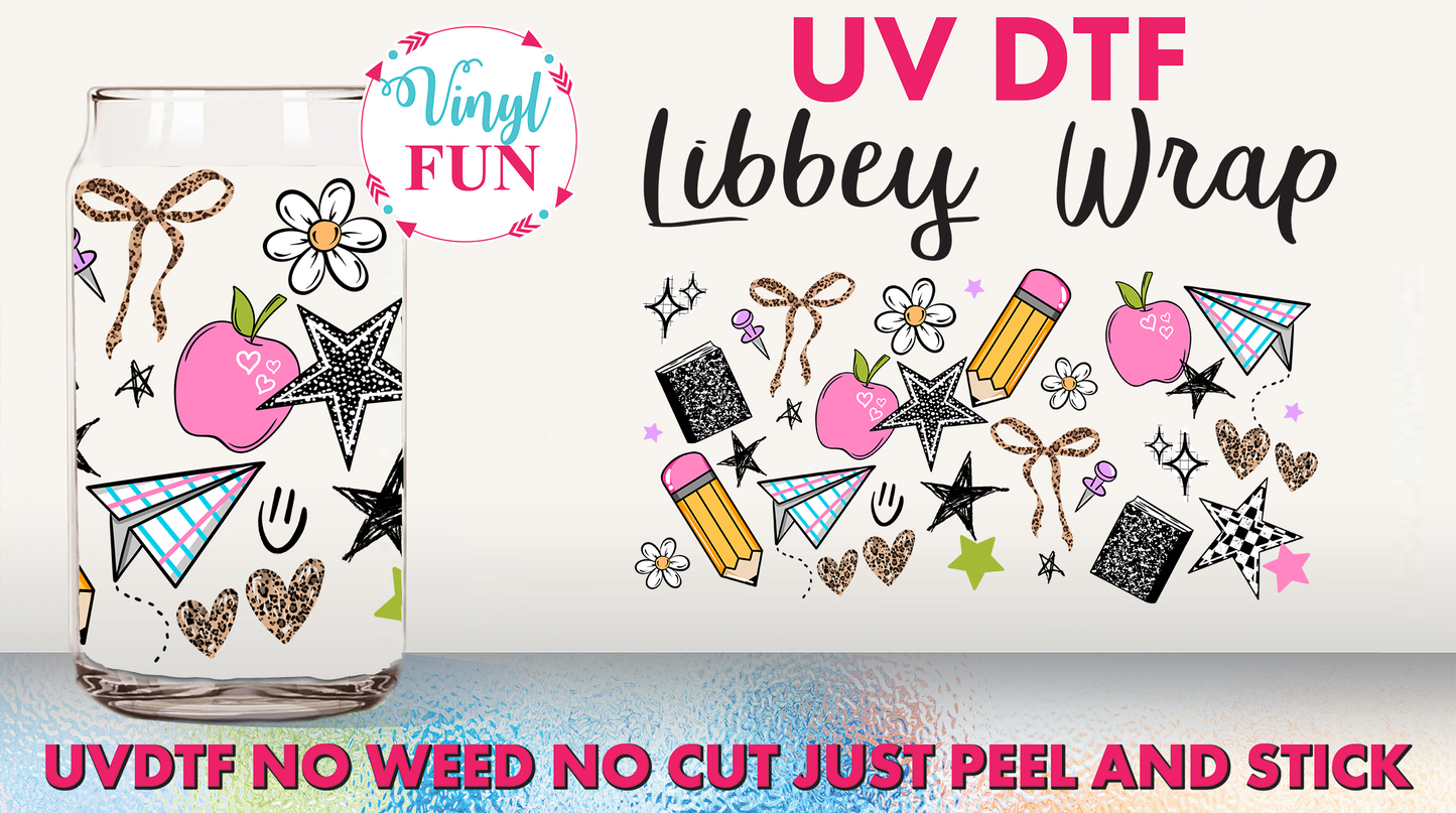 School Doodles Libbey Glass Wrap - UV5