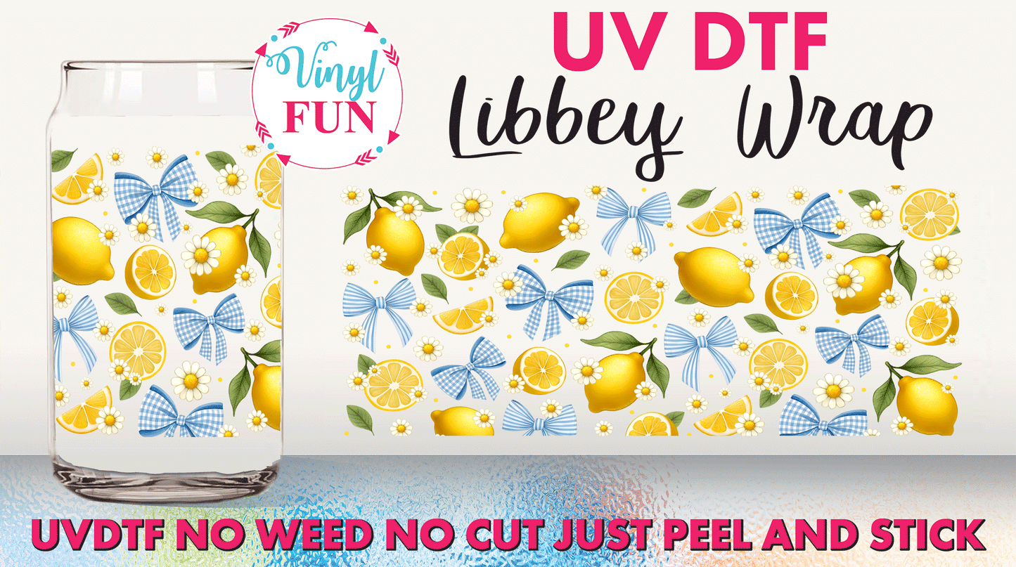 Plaid Lemons UVDTF Libbey Glass Wrap - UV94