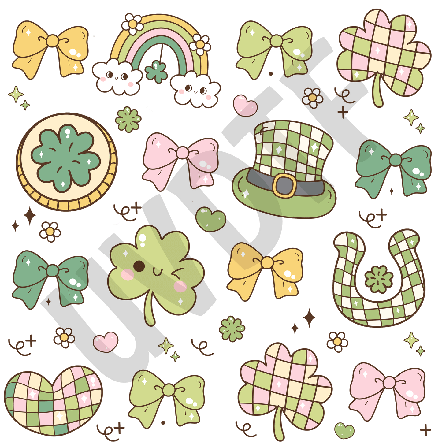 UVDTF Cute Shamrock Elements