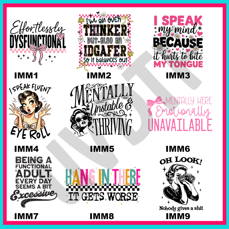 UVDTF Immature Adult Decals