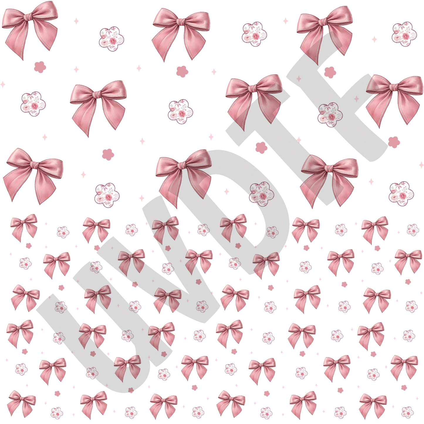 UVDTF Bows With Flowers Elements-W2