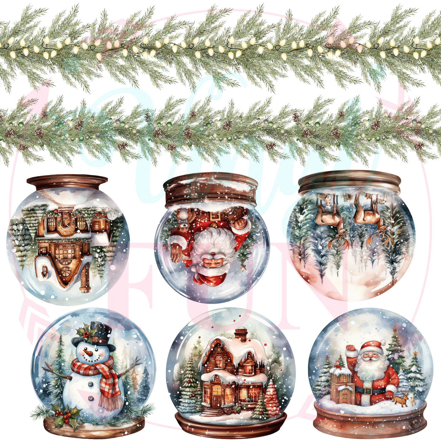 Snow globes & Garland Elements