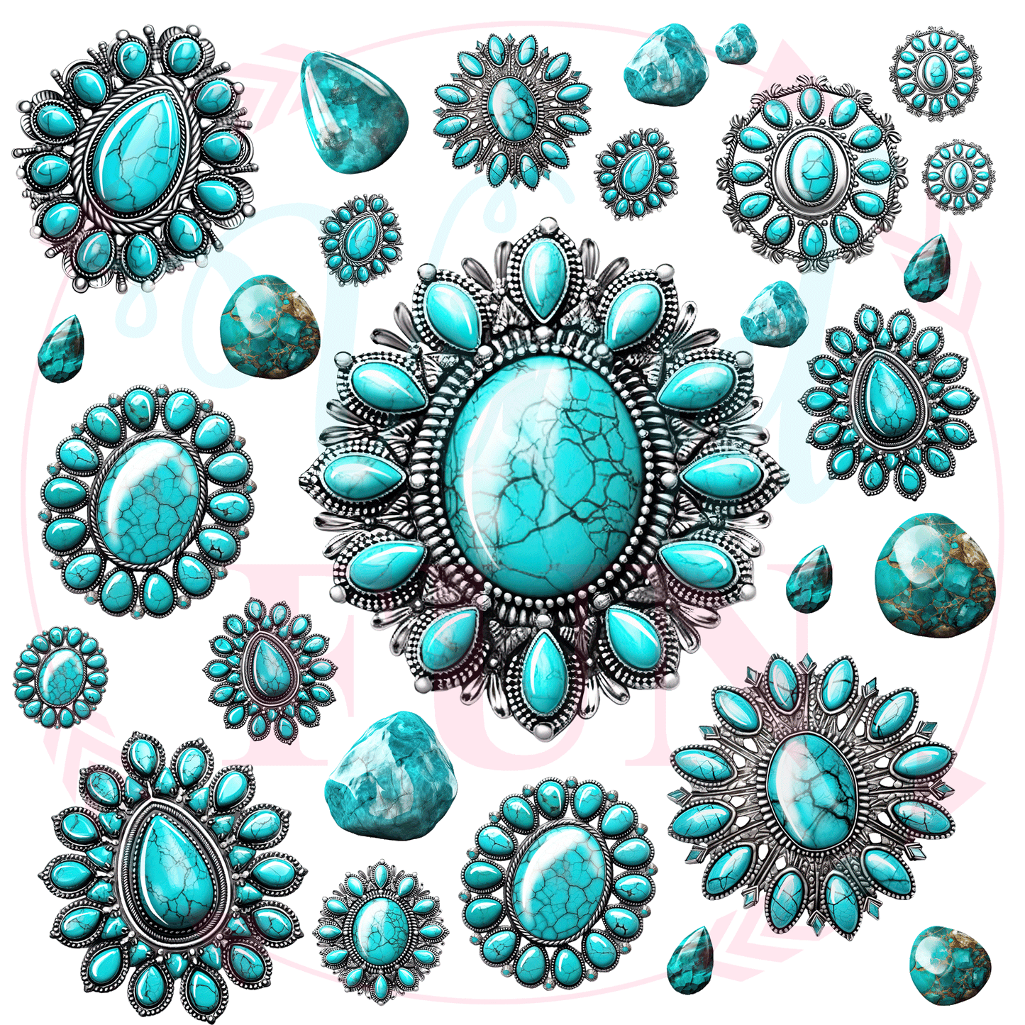 Turquoise Gemstone Elements